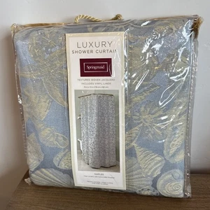 Springmaid Luxus Text Duschschale mit Innenfutter Neapel Kinderbett/Poly Bld NEU 70” x 72”, Neu - Bild 1 von 7