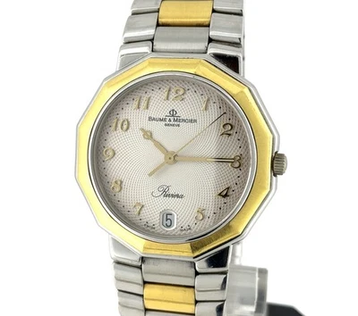 Baume & Mercier Riviera relógio de quartzo inoxidável dois tons 34 mm 5131 mostrador raro - Imagem 1 de 4