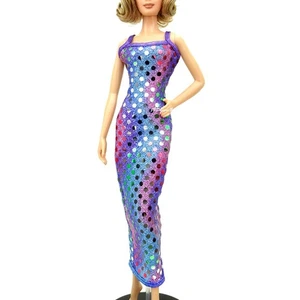 Barbie Dollsequin Purple palliates material DressClothes - Picture 1 of 4