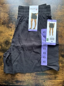 Wildfox Women's Relaxed Fit Pull-On Shorts •XS Black •100% Rayon•2 Front Pockets - Picture 1 of 2
