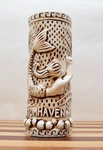 Unused - RumHaven Mermaid Tiki Mug TikiRob White Glaze 6.75" Tall - Picture 1 of 7