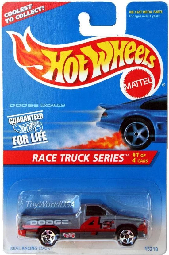 Dodge Ram 1500 1996 Hot Wheels #380 Race Truck serie #1 gris Foto 1 de 1
