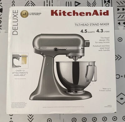 KitchenAid Deluxe 4,5 qt Mezclador Cabezal Inclinable (Contorno Plateado) ¡NUEVO SELLADO DE FÁBRICA! Foto 1 de 4