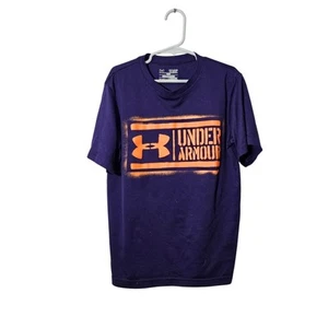 Under Armour Short Sleeve shirt Youth Small Boys Heat Gear Purple - Picture 1 of 4