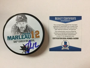 Patrick Marleau Signed Autographed 500th Goal SJ Sharks Puck Beckett BAS COA E - Picture 1 of 2