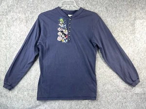 Vintage Disney Store besticktes Henley T-Shirt Mickey Goofy Donald Minnie Genie - Bild 1 von 8