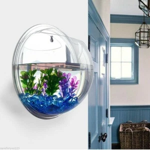Acrílico Montado en la Pared Colgante Pecera Acuario Tanque Beta Goldfish Plantas Moderno - Imagen 1 de 10