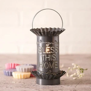 Bless This Home Punched Tin Electric Tart Warmer Irvin's Country Tinware - Picture 1 of 5