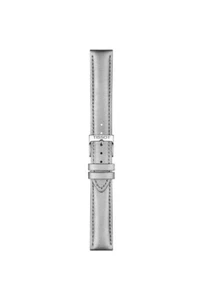 TISSOT OFFICIAL METALLIC GREY LEATHER STRAP LUGS 16 MM T852.047.129 OEM - Picture 1 of 3