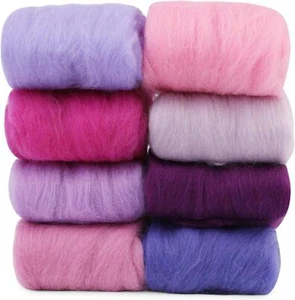 Natural Wool Merino Wool Roving Top Roving Fiber Spinning Felting Soft 8 Color - Picture 1 of 30