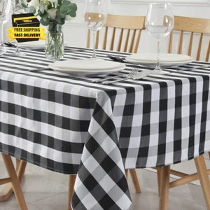 Checkered Square Tablecloth Stain Resistant Waterproof and Wrinkle Resistant Was - Picture 1 of 9