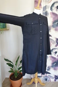 NEW Dries Van Noten Dark navy/black 100% Cotton shirt dress size 38 UK 10 - Picture 1 of 12