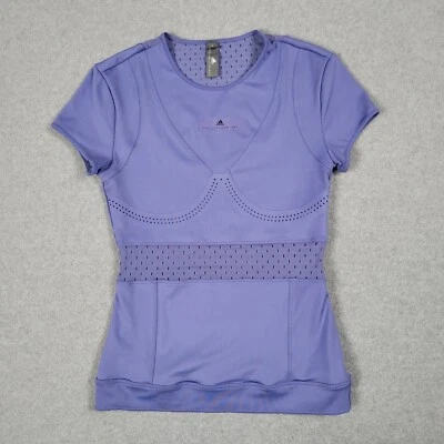 Stella McCartney Adidas Shirt Women Small Purple Mesh Athletic Gym Workout Top - Image 1 of 4
