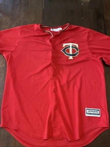 Men’s Majestic Minnesota Twins Cool Base Joe Mauer #7 Jersey Vintage Red Size XL - Picture 1 of 9