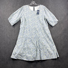 Abercrombie and Fitch Dress Women's Medium Tall Blue Floral Short Sleeve Babydol