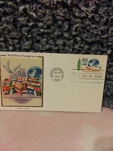 U.S. FIRST DAY 10 CENT WORLD PEACE THROUGH LAW COVER - Picture 1 of 4