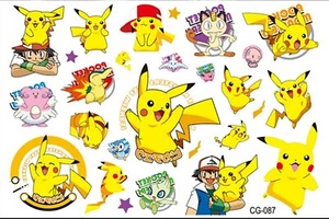 POKEMON Go Pikachu Juego Personajes Dibujos Animados Nintendo Anime Tatuaje Temporal #087 - Imagen 1 de 2