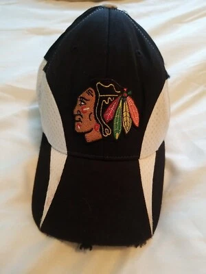Vintage Authentic Black Hawks Baseball Cap Hat Men's Golf Mesh - Image 1 of 4