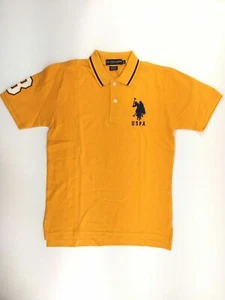 US Polo ASSN Solid Collar Polo Shirt,Golden Corn[XS] - Picture 1 of 2