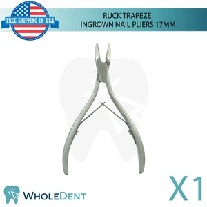 Ruck Trapeze Ingrown Nail Pliers 17mm Stainless Steel Corner Nipper Round Tip - Picture 1 of 4