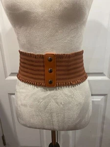 Cintura donna cammello larga elasticizzata taglia 4x36 pollici 2XL - Foto 1 di 3