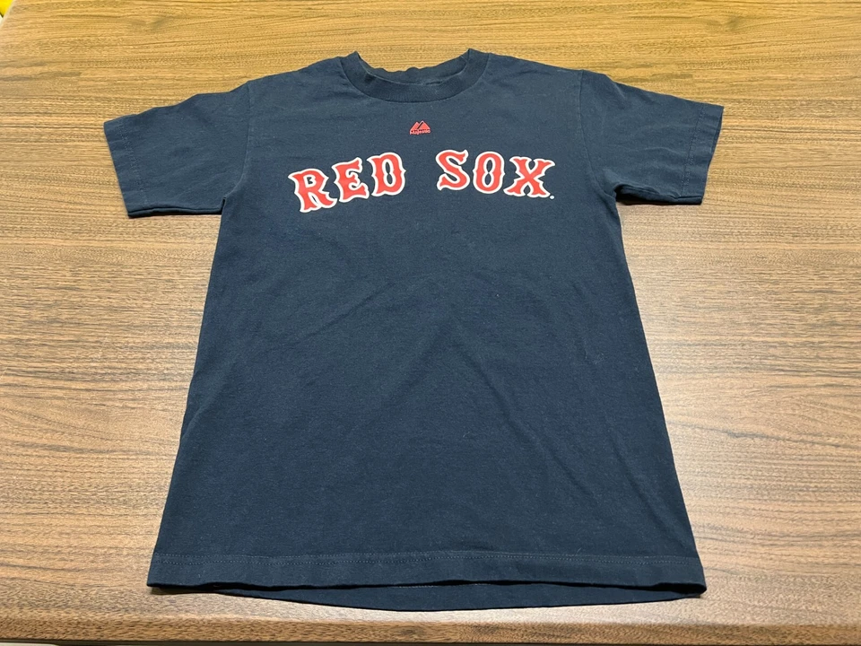 达斯汀·佩德罗亚波士顿红袜队男式蓝色美国职棒大联盟球衣/T恤-雄伟-小号 — 第 1/3 张图片