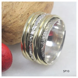  Anillo Spinner Bali Plata de Ley 925 Banda Ancha Pesada Boho Meditación Anillo - Imagen 1 de 7