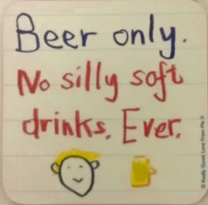 Beer Only funny cork backed drinks coaster (cw) - Picture 1 of 1