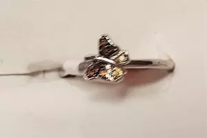 Sterling Silber mehrfarbiger Diamant Schmetterling Cluster Ring (it 241) - Bild 1 von 1