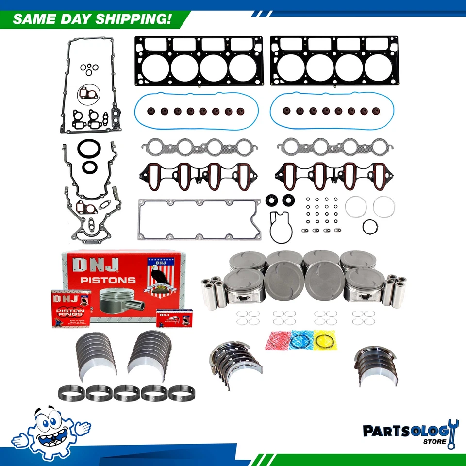 DNJ EK3169A Engine Rebuild Kit For 06-07 Chevrolet GMC Express 2500 6.0L V8 OHV - Image 1 of 4