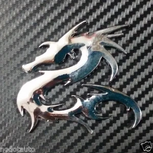 Car Emblem Dragon Tribal Right ABS Chrome Motorcycle Trunk side Badge Sticker - Bild 1 von 4
