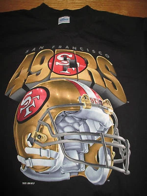 Camiseta vintage 1994 Salem Sportswear SAN FRANCISCO 49ERS CASCO (MEDIANO) Foto 1 de 2