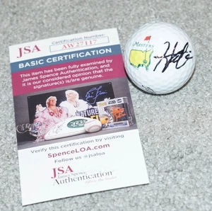 Pallina da golf firmata HIDEKI MATSUYAMA Masters Logo + JSA COA AW27117 - Foto 1 di 2