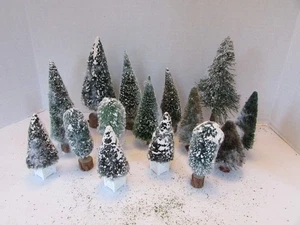 Lemax Dept 56  Village Accessories Landscape Trees Snow Covered 15 pc Asst  L134 - Picture 1 of 3