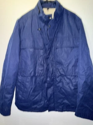 HUGO BOSS 44R Navy Hooded Zip Jacket Detachable Hood Striped Lining - Image 1 of 4