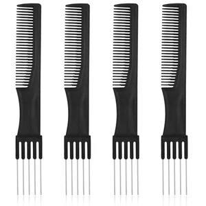 4er Pack Schwarz Metall Zinken Necken Kämme mit Edelstahl Rückenkamm -... - Bild 1 von 7