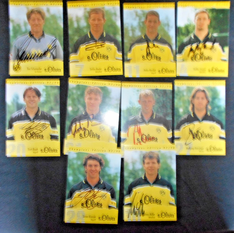 10 signierte Autogrammkarten Borussia Dortmund 1997/98 - Bild 1 von 1