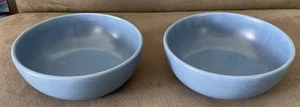 Set Of 2 - Catalina Pottery Rancho Ware Satin/Matte Blue Fruit Bowls 5” Diameter - Picture 1 of 13