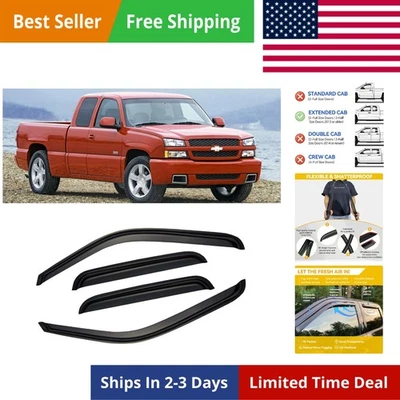 Viseras deflectoras de viento para Chevy Silverado/GMC Sierra 1999-2006 - Comodidad óptima Foto 1 de 4
