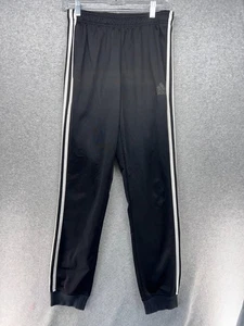 Adidas Womens Joggers Size S Black White Striped Logo Drawstring Elastic Ankle - Picture 1 of 10