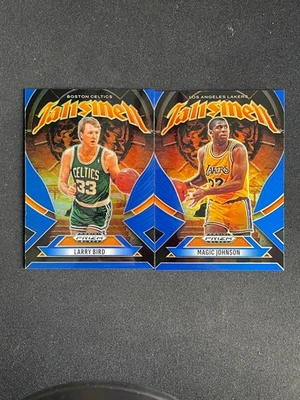 Larry Bird Magic Johnson 2024-25 Panini Prizm Black Talismen Blue /199 LOT X2 - Image 1 of 2