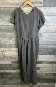 Tuta Free People Tierra taglia large grigio misto lino gamba larga boho - Foto 1 di 13