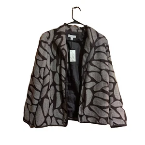 Kim Rogers NWT 12 Petite Brown Camel Print Blazer - Picture 1 of 7