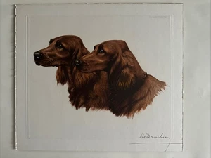 Leon Danching Irish Setters signiert limitierte Ausgabe Stein Lithographie Druck ungerahmt 22x19 Zoll - Bild 1 von 5