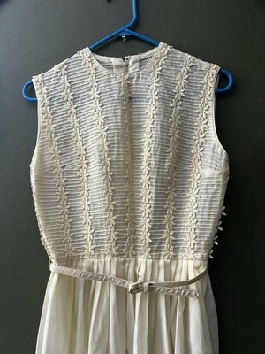 Vestido vintage de algodón amarillo Deadstock años 50 principios de los 60 Foto 1 de 4