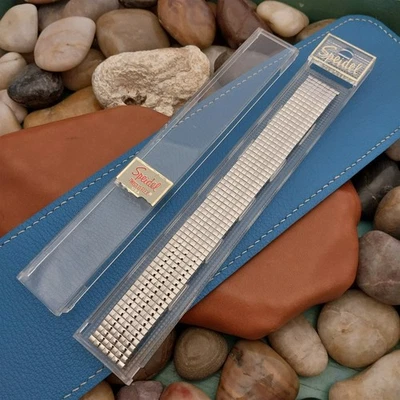 Correa de reloj Speidel Thinline de 18 mm de acero inoxidable delgada nos larga vintage Foto 1 de 4