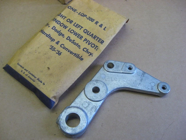 QUARTER WINDOW LOWER PIVOT 1955 -56 PLYMOUTH DODGE DESOTO CHRYSLER MOPAR - Image 1 of 1