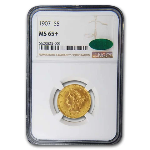 1907 $5 Liberty Gold Half Eagle MS-65+ NGC CAC - SKU#280098 Cover