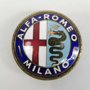 Vtg 1950-1972 Alfa Romeo Milano Enamel Cloisonné Metal Badge Push Stud 54mm 55mm - Bild 1 von 9