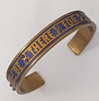 Michal Negrin Cuff Purple Letters Friendship Love Family Gift Crystals Romantic - Image 1 of 4